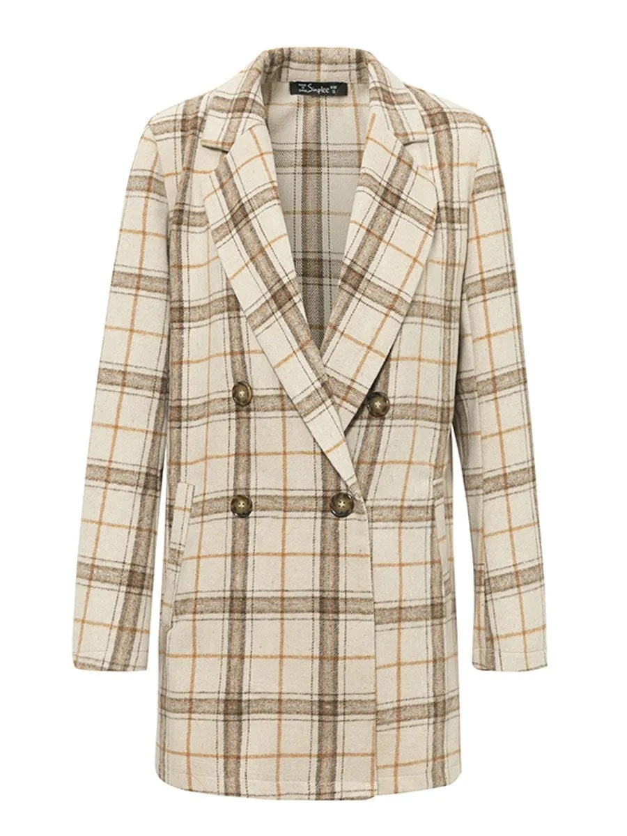 Dating Must Wear Plaid Tweed Coat - Khaki