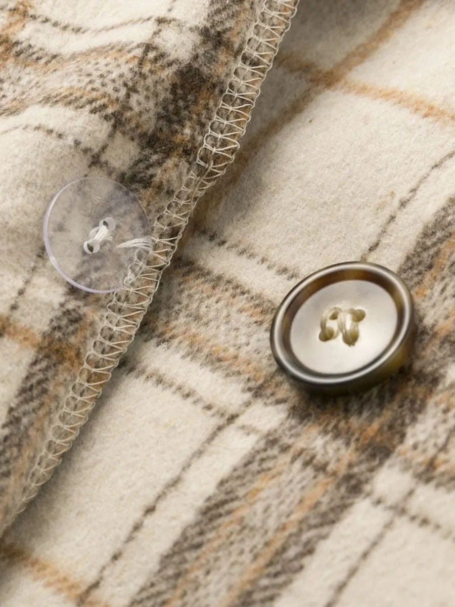 Dating Must Wear Plaid Tweed Coat - Khaki