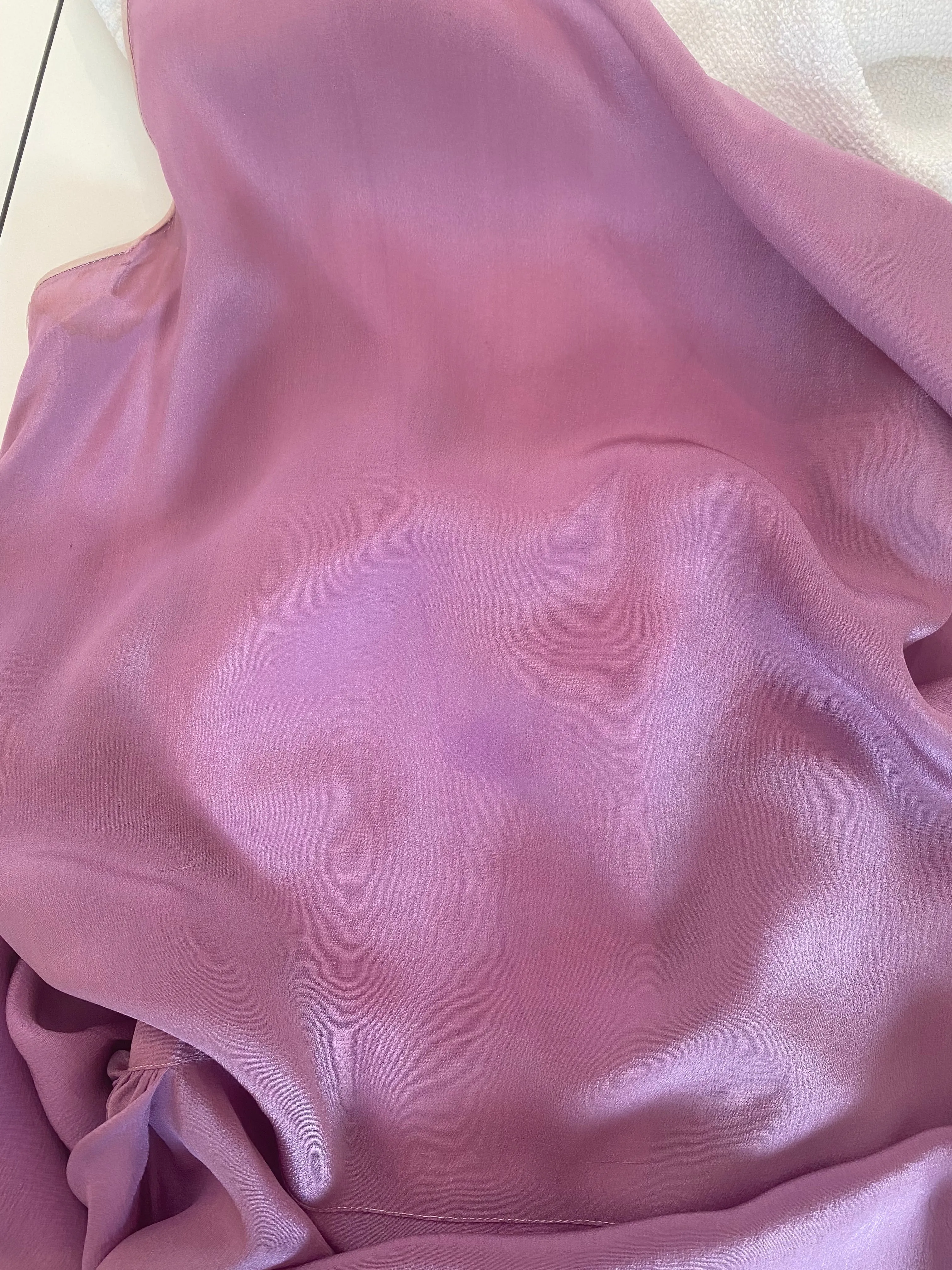Ethereal 1920's Lavender Silk Flapper Dress With Hip Swag / Medium