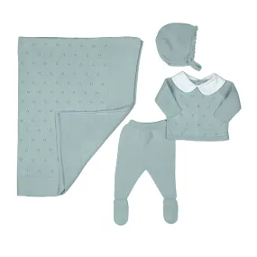 MILOU | Baby Green Cotton Knit Set (4)