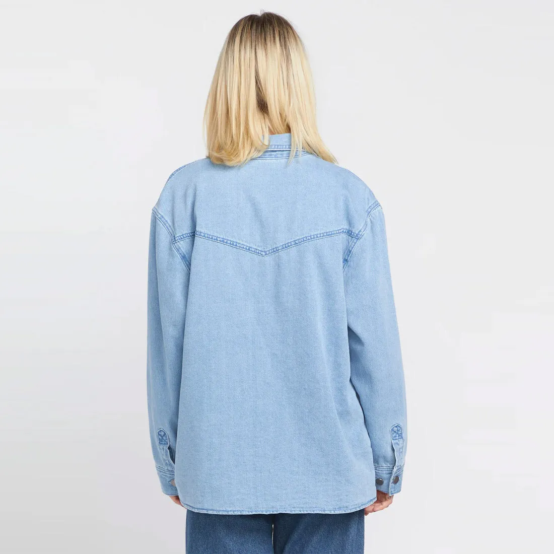 VOLCOM Women's Chill Trap Shacket - China Blue